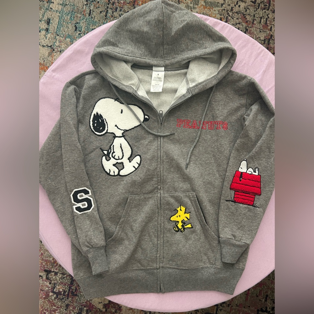 Peanuts Gray Woman's Zip Up Hoodie